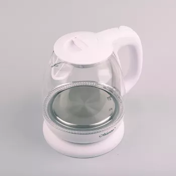 Electric kettle Maestro MR-055 White — 1 L, 1100 W, glass housing, backlight, water level indicator