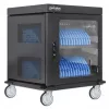 Manhattan Laptop Charging Cart/Trolley via AC Adapter (EU) 32-bay, Install device's AC Adapter (power cables) into unit, Suitable for ALL laptops (to 15.6 inch), iPads, MacBooks, Chromebooks, other USB-C devices, Bays 380x30x280mm, Cabinet, Lockable