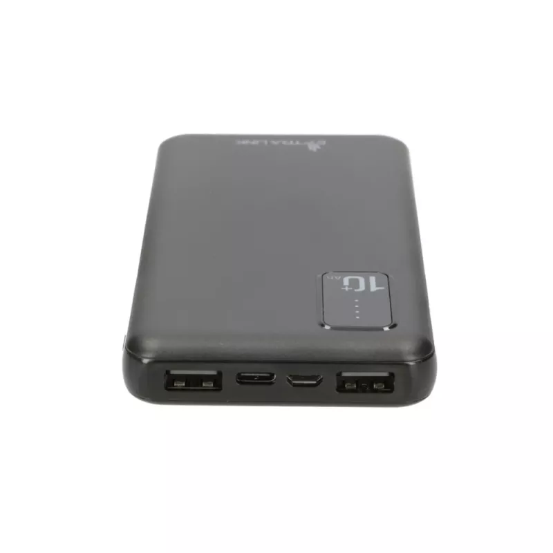 Power bank Extralink EPB-098B 10000 mAh, LiPo, 2× USB-A + 1× USB-C, black
