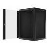 Lanberg WF01-6618-10B Wall-Mounted Rack Cabinet 18U 600x600 mm Black with Glass Door