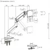 Monitor Mount DIGITUS Single, clamp, for up to 49 inch (124.5 cm), 20 kg, VESA 75x75–100x100, tilt -20° to 50°, height adjustable, black