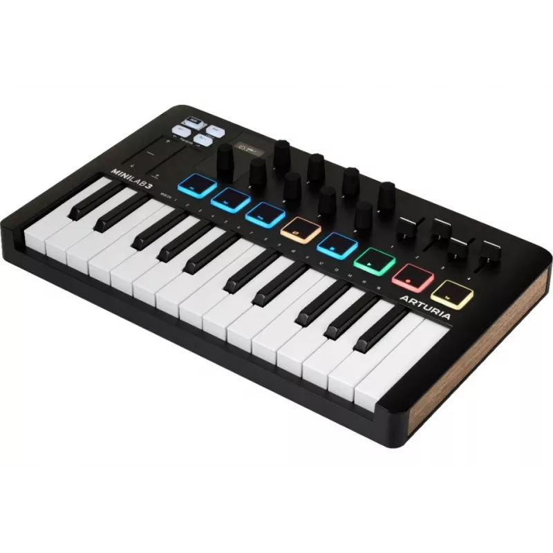 MIDI controller ARTURIA MiniLab 3 — 25-key compact USB MIDI keyboard with MIDI Out, multicolour backlit pads
