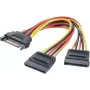 Power Y-Adapter Renkforce 1× SATA power plug 15‑pin to 2× SATA power sockets 15‑pin, 0.15 m, black/red/yellow