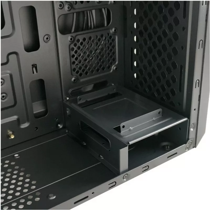 LC Power Classic 7040B - MDT - ATX - no power supply - Black, brushed aluminium / Black - USB/Audio