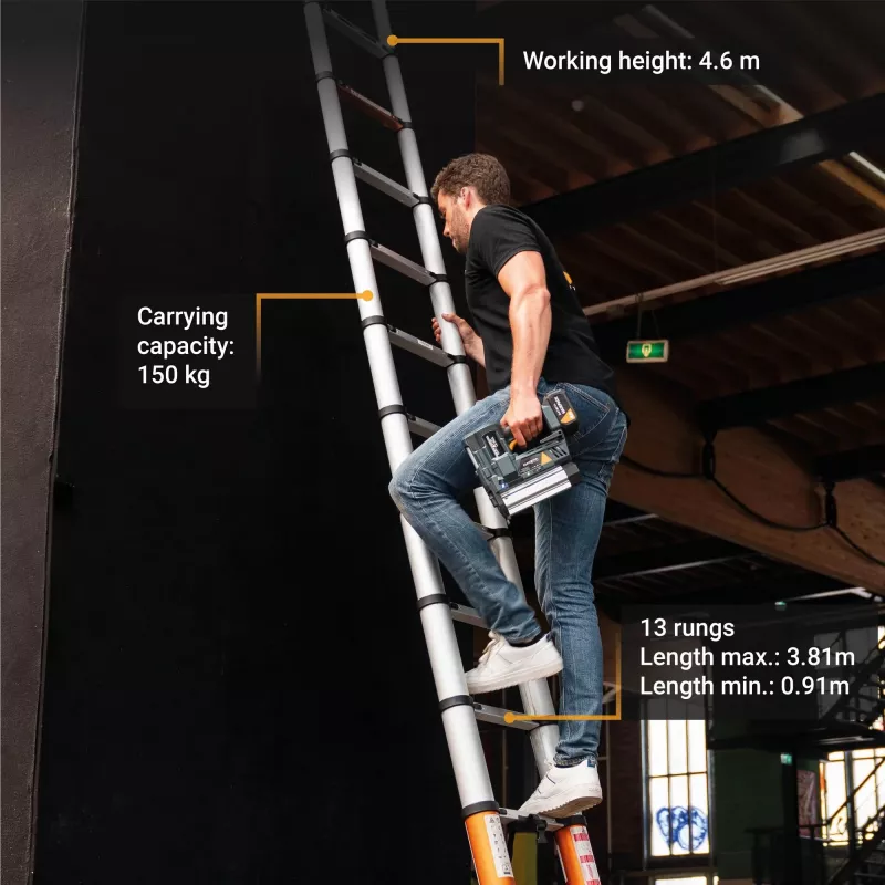 Telescopic ladder Batavia B.V. Giraffe AIR 3.81 m, compact extendable aluminium ladder