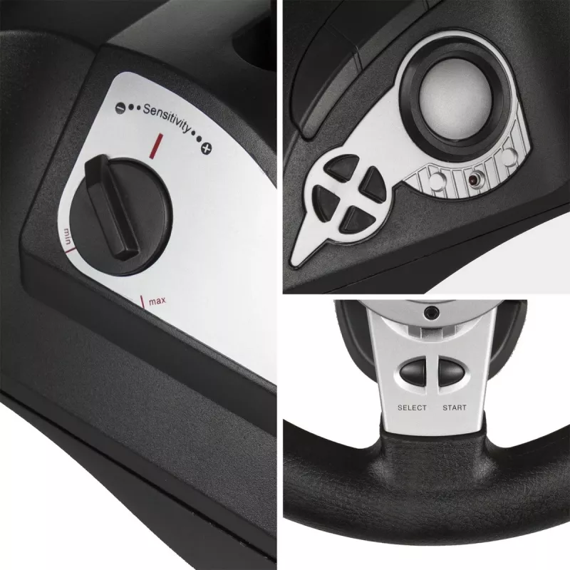 Steering wheel nano rs RS700 wired USB 270° rotation, 10 buttons, pedals, vibration, 1.8 m cable