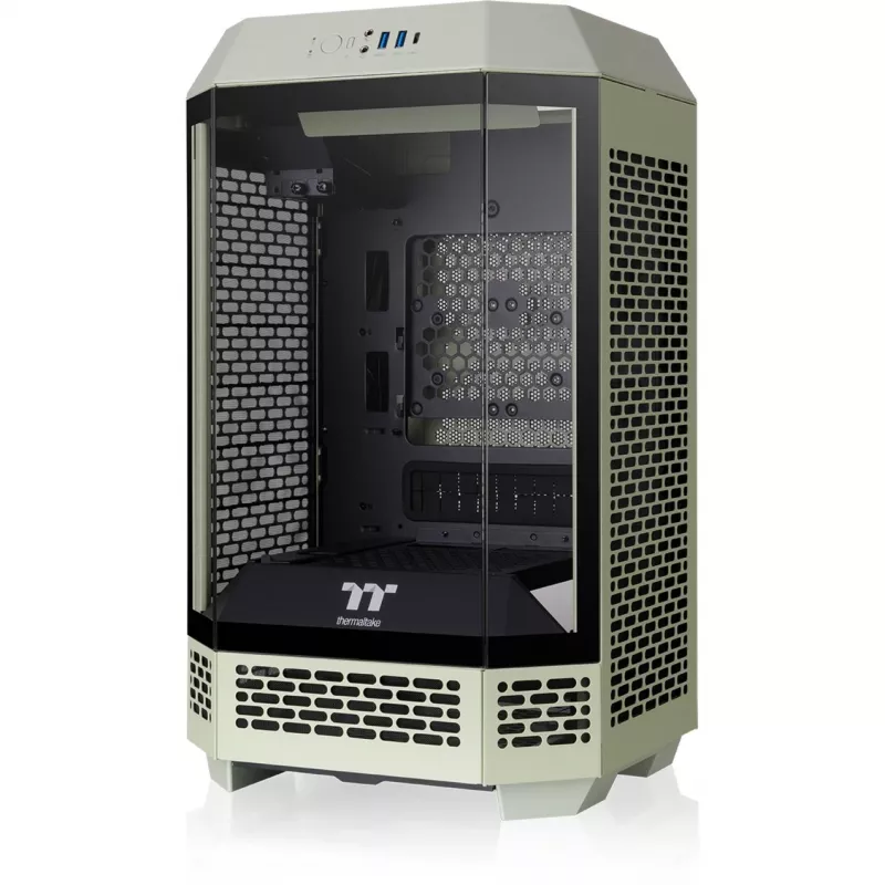 The Tower 250 , Tower-Enclosure Light Green, Tempered Glass
