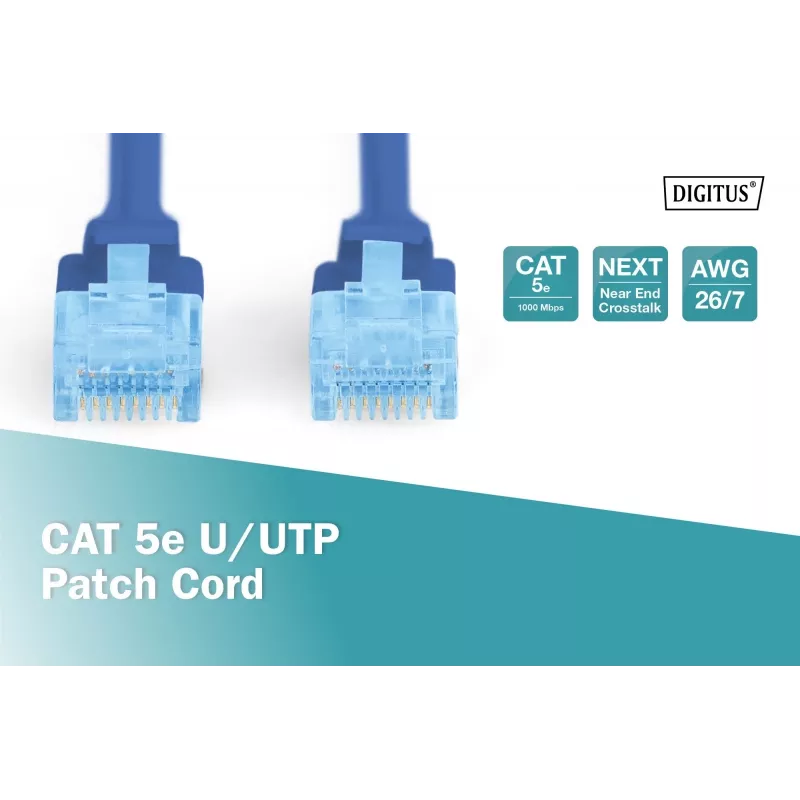 Patch cord U/UTP Cat.5e PVC 2m blue