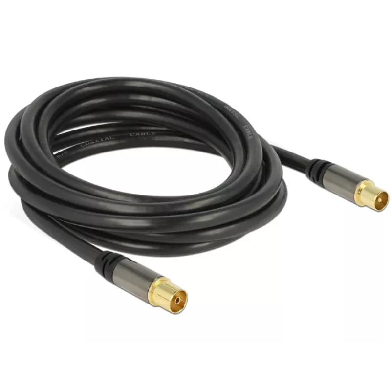 Coaxial cable DeLOCK 88924 IEC RG-6/U 3 m Black