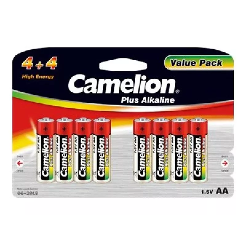 Alkaline batteries CAMELION AA LR6 Plus — pack of 8, AA (LR6)