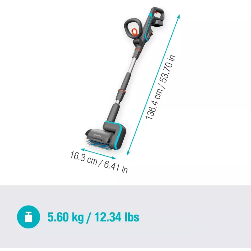 battery multi-cleaner AquaBrush Universal 18V P4A, hard-floor cleaner Grey/turquoise, Li-Ion Battery 2,5Ah P4A, POWER FOR ALL ALLIANCE