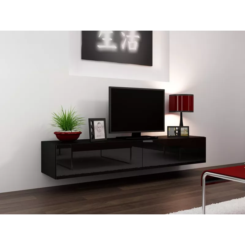 Cama TV Stand VIGO '180' 30/180/40 black/black gloss