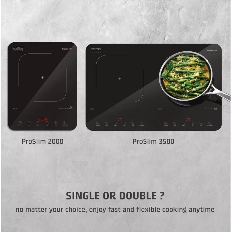 Caso ProSlim 2000 2236 Mobile single induction hob, Glass, Sensor-touch, Black