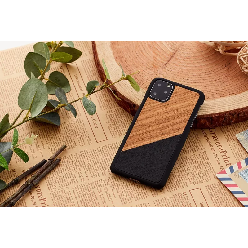 Smartphone case man and wood for iPhone 11 Pro — western black