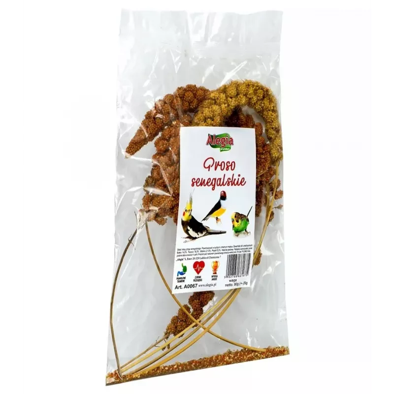 Treat for birds and rodents Alegia Senegalese Millet mix, cereal flavor, 80 g sack