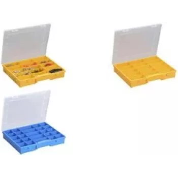Storage box allit EuroPlus Basic 37/15 yellow transparent – small parts organiser, 37 compartments
