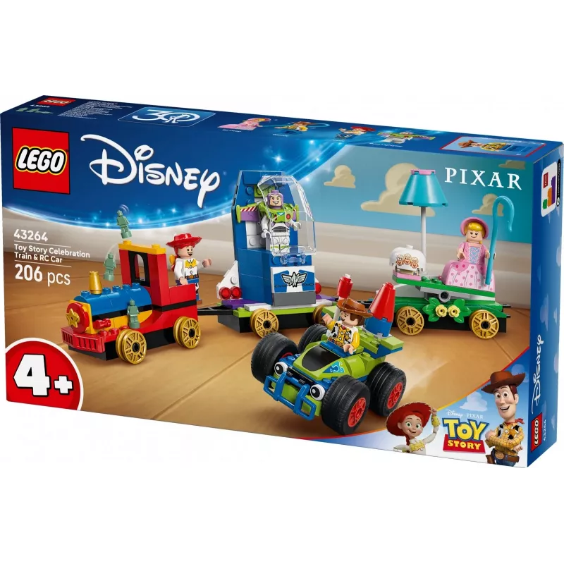 LEGO Disney Toy Story Celebration Train and RC Car set 43264 — 206 pieces, 4 minifigures, age 4+