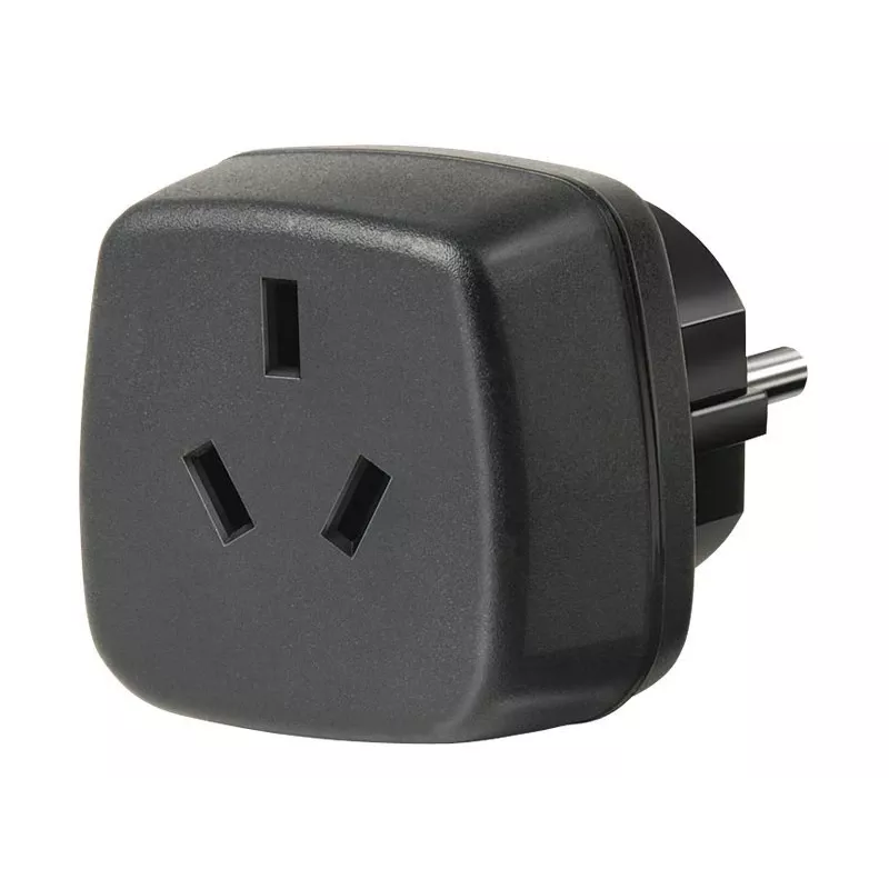 Travel Adapter AUS/CN > Grounded Plug, Socket Adapter black