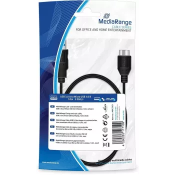 USB Cable MediaRange MRCS154 USB 2.0 1.8m Black