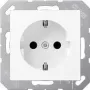 Socket outlet Type F Jung A 1520 BFKI WWM, 16 A, 250 V, white, thermoplastic, 55×55 mm
