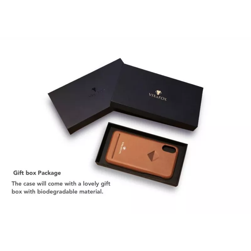 Card Slot Back Shell VixFox for iPhone XSMAX — caramel brown, back case with card pocket