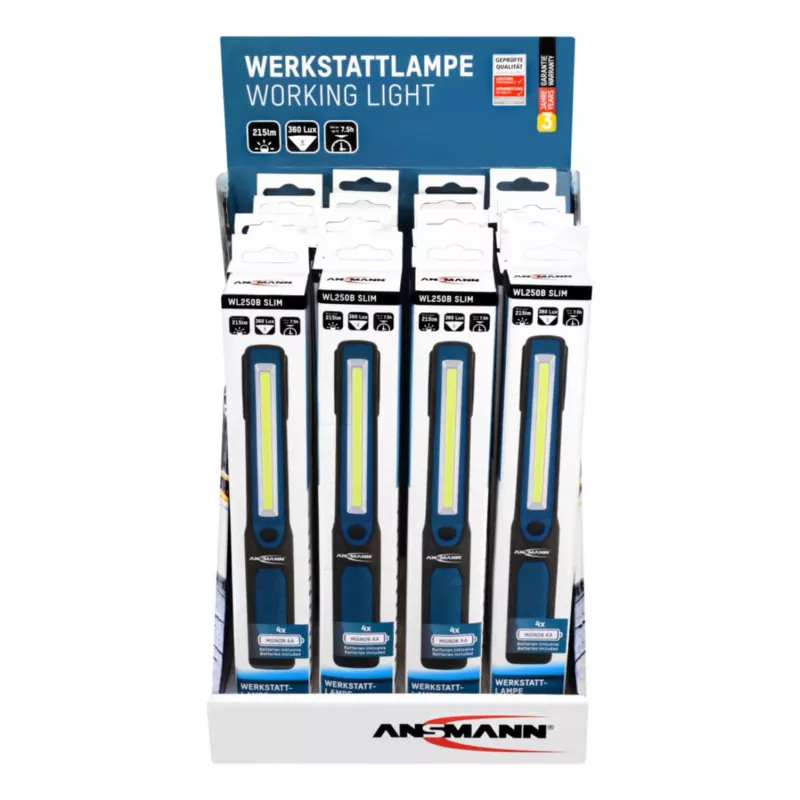 Hand flashlight Ansmann WL250B Black Blue COB LED 3W 215lm