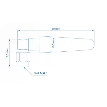 Teltonika LTE Antenna 003R-00296, 5dBi, SMA-Male, Angled