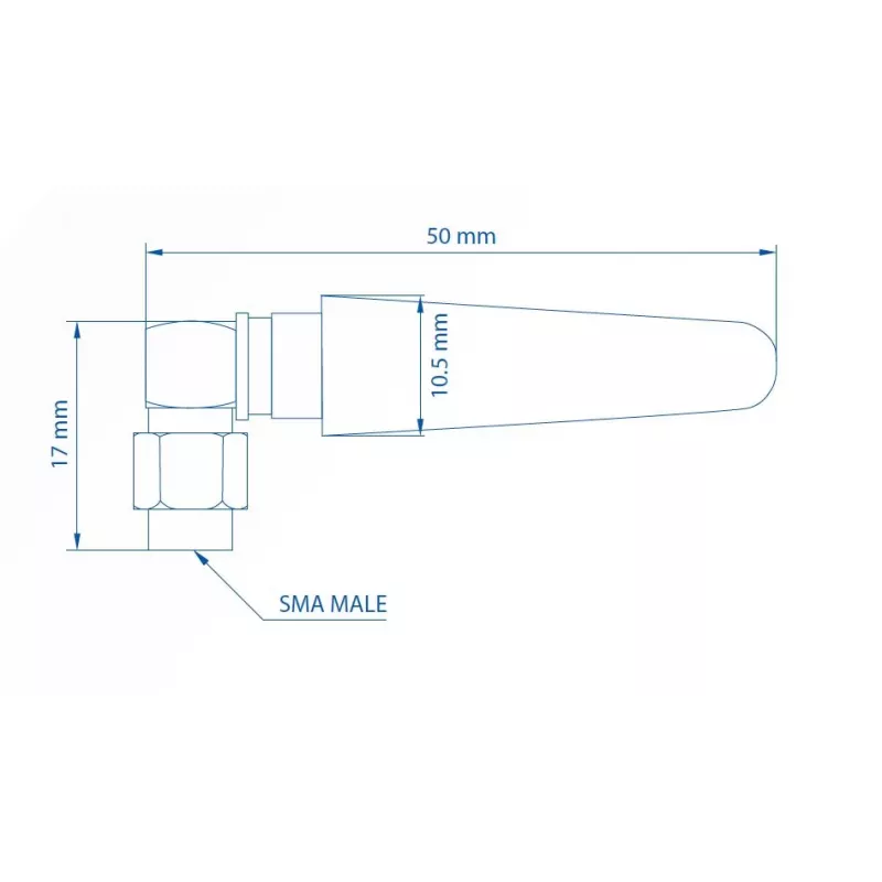Teltonika LTE Antenna 003R-00296, 5dBi, SMA-Male, Angled