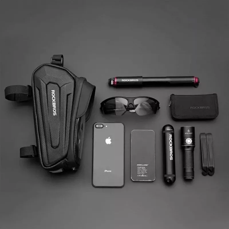 Rockbros B68 Bike frame bag Phone pocket 1.7l Black