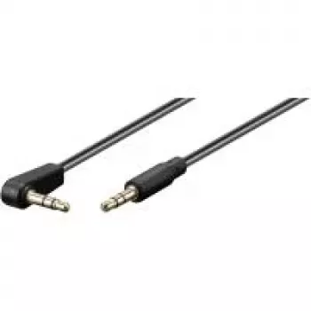 Wentronic Goobay 3,5mm-jack-Connection Cable, Black, 1.5 m - jack 3,5 mm-Plug (3-Pin, Stereo) > jack 3,5 mm-Plug (3-Pin, Stereo) 90° (67784)