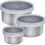 Food storage container set Lurch 240885 — 3 pieces, 0.4 L each, silver