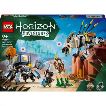 LEGO set Horizon Adventures 77037 – Aloy and Varl vs Shell-Walker and Sawtooth, 768 pieces, 2 minifigures