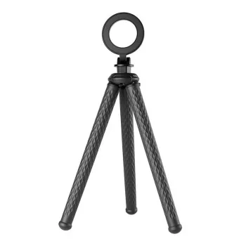 Flexible tripod for phones Telesin P3-FM-02, black, bendable legs, compact mobile phone mount