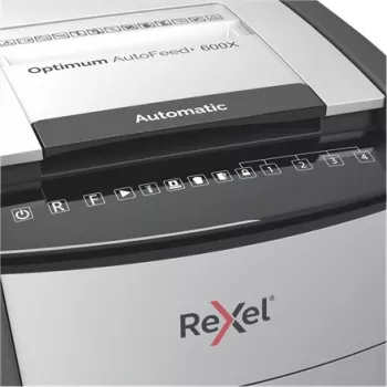 Rexel Optimum AutoFeed+ 600X Automatic Cross Cut Paper Shredder P4