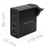 Qoltec GaN POWER PRO Charger | 2xUSB-C | 2xUSB | 130W | 5-20V | 1.5-5A | XP | Black