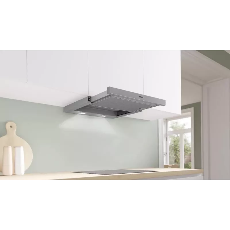 Bosch Serie 2 DFM064W55 cooker hood Semi built-in (pull out) Metallic, Silver 394 m³/h