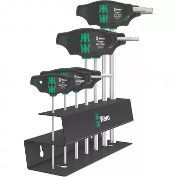 T-handle set Wera Series 400 454/7 HF, 7-piece T-handle hex and screwdriver set