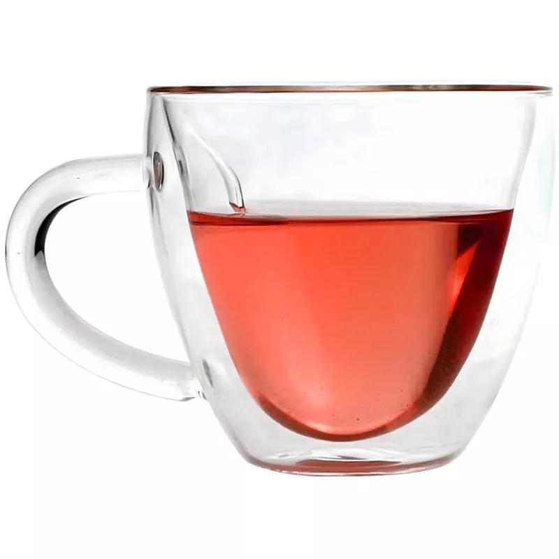 Extralink Home Heart-Shaped Love Mug, Double-Walled Heat-Resistant Glass Cup 250ml