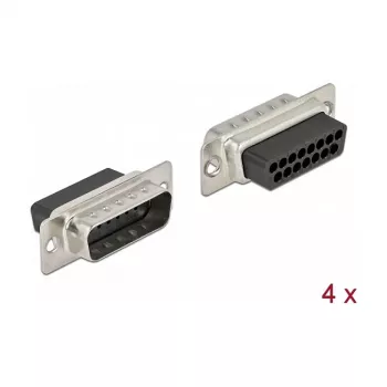 Wire Connector DeLOCK 66709 D-Sub 15 Pin Black Silver