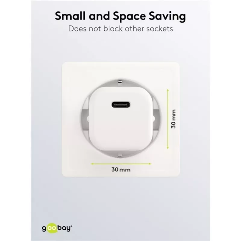 Goobay Universal Black AC Fast Charging Indoor Charger 65403 USB Type-C 110-240V