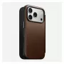 Leather folio phone cover Nomad Modern Leather Folio for iPhone 17 Pro — brown, fits 6.3 inch (16 cm), 4 card pockets