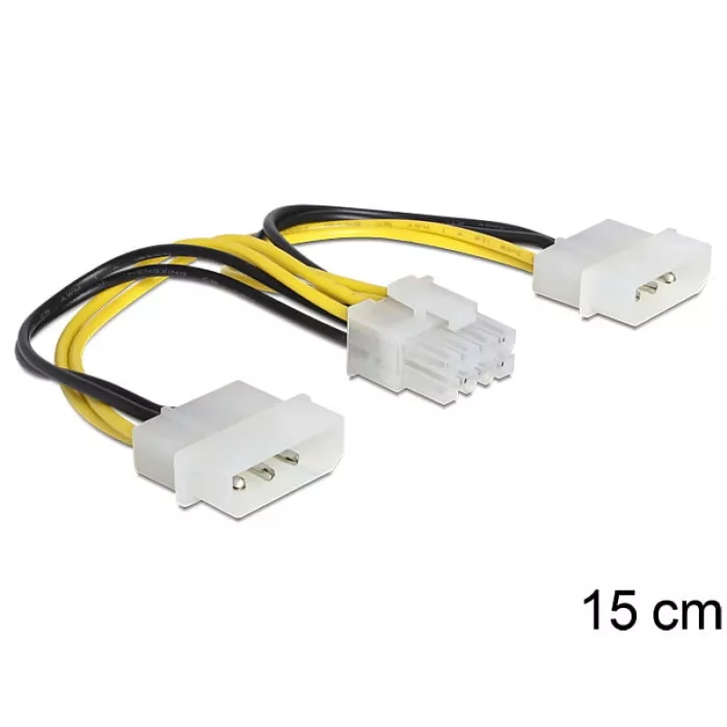 Internal Power Cable DeLOCK 83410 0.15m EPS 8-pin Molex 3-pin