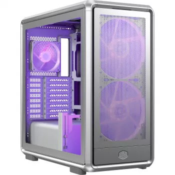 PC Midi Tower Cooler Master MasterFrame 600 Mesh Silver — supports ATX/EATX, front 2×200mm, 2.5 inch/3.5 inch drives