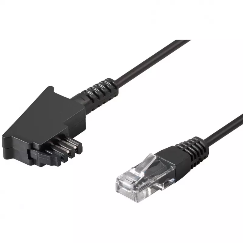Wentronic Goobay - Telephone Cable - TAE-F (M) - RJ-45 (M) - 10m - Black (51235)