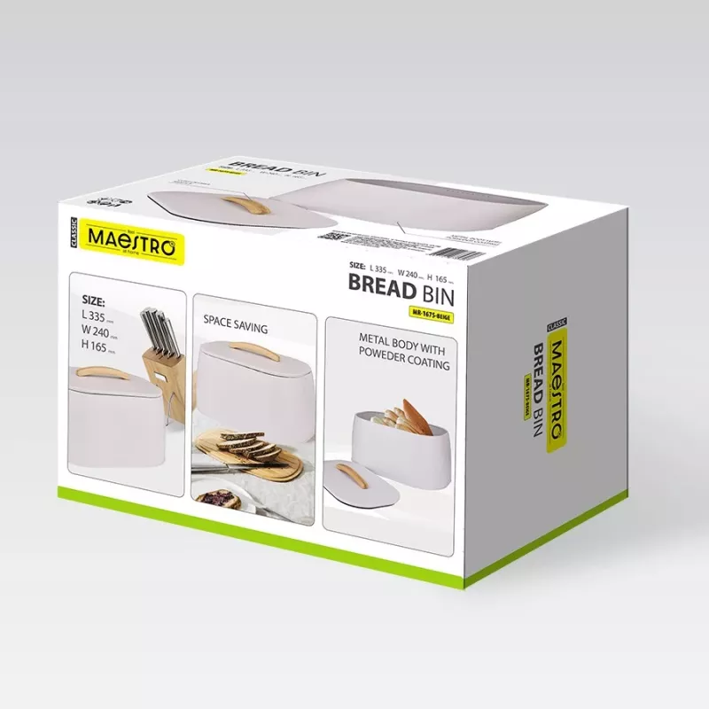 Breadbox Maestro MR-1675-BEIGE beige bread storage container