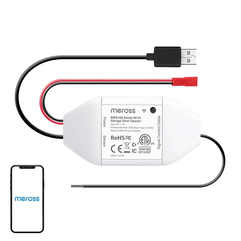 Smart Garage Door Switch Meross MSG100HK HomeKit compatible — Wi‑Fi control for single garage door
