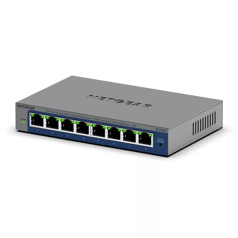 NETGEAR GS108Ev4 Unmanaged L2/L3 Gigabit Ethernet (10/100/1000) Grey