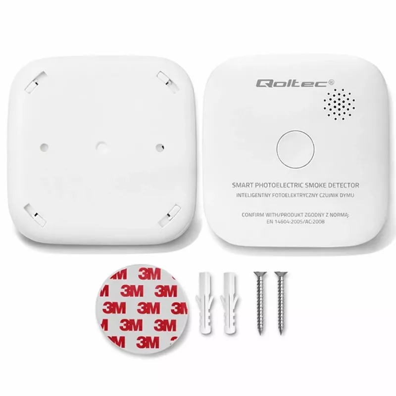 Wireless smoke detector QOLTEC model 52653 with 85 dB battery alarm