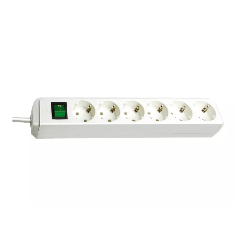 Brennenstuhl 1159520400 Stedosen-Leiste 6-fach 45° weiß mit Schalter 3 m Kabel H05VV-F3G1,5 POS-Reiter (1159520400)