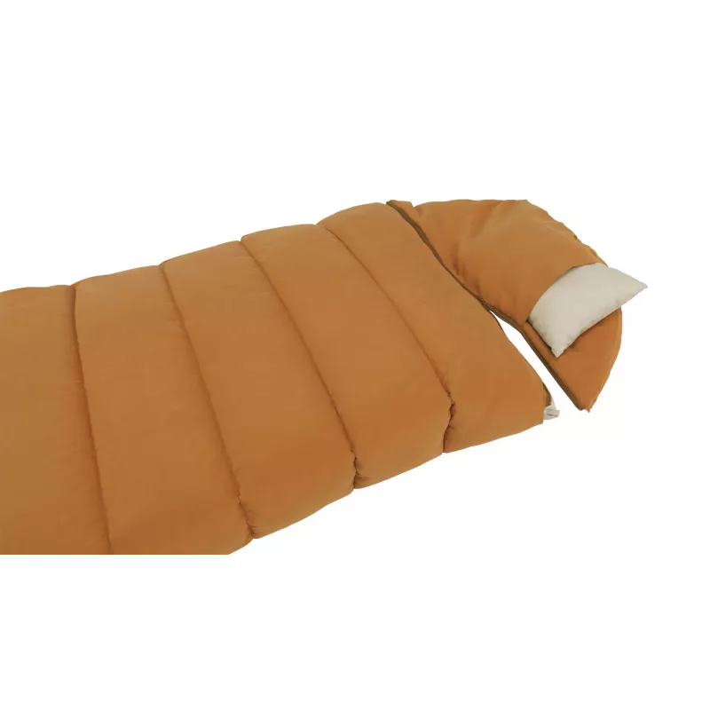 Sleeping bag Outwell 230506 semi-rectangular for adults, 2300×850 mm, max user height 195 cm, cotton/nylon/polyester (recycled), yellow